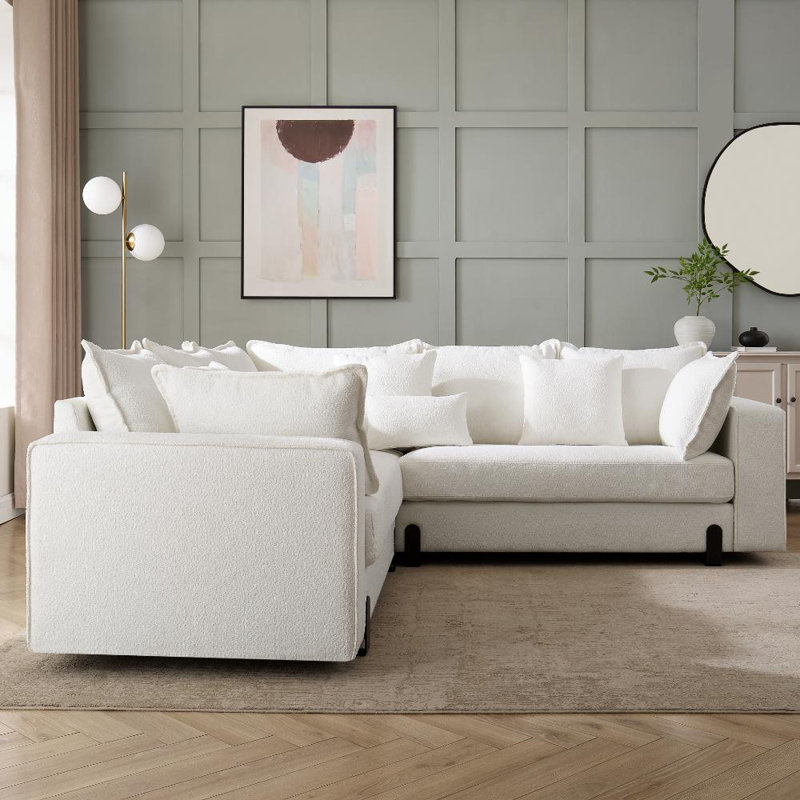 Suhasini 5 Seater Corner Sofa , White