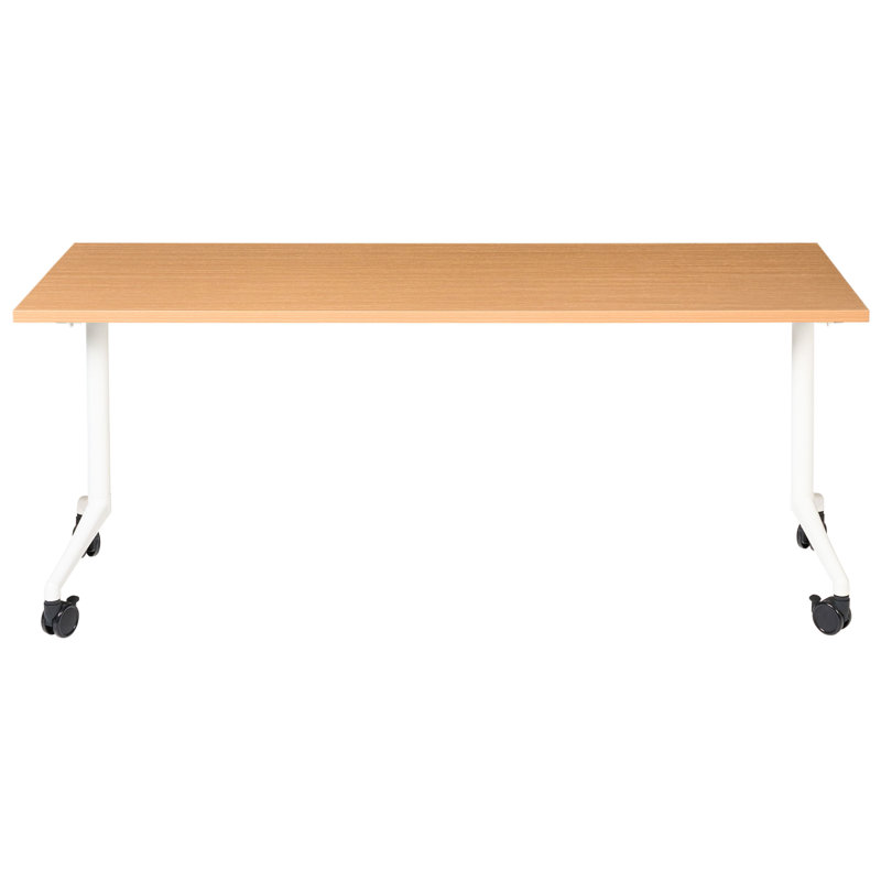 Abbondio Foldable Steel Standing Desk, 73cm H x 180cm W x 60cm D, Brown/White