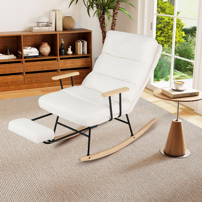1 chaise berçante avec dossier réglable à 5 niveaux et repose-pieds rétractable PCS