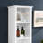 64" Tall Bathroom Floor Standing Storage Cabine With 4 Adjustable Shelves & Laundry Hamper Storage-183568484