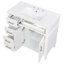 Meuble-lavabo blanc 36 po avec lavabo, lavabo simple, 4 tiroirs, 2 portes, tablette réglable, lavabo en céramique, fermeture en douceur, poignées dorées | Idée de cadeau