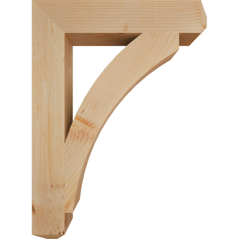 3 1/2"W x 22"D x 30"H Thorton Craftsman Smooth Bracket, Douglas Fir, Douglas Fir (Smooth), 30" H x 4" W x 22" D