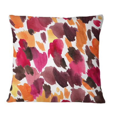Peau de léopard rose, orange et jaune - Coussin décoratif imprimé moderne