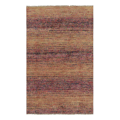 Textural Hand Knotted Geometric Area Rug