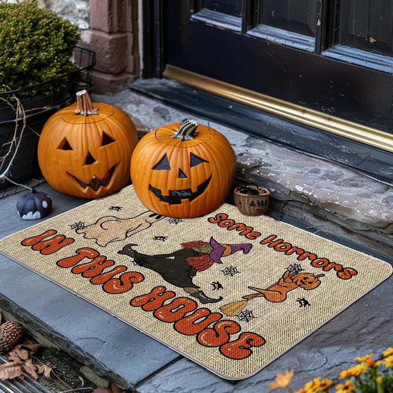 Tapis de porte d'Halloween Il y a des horreurs dans ce tapis de maison