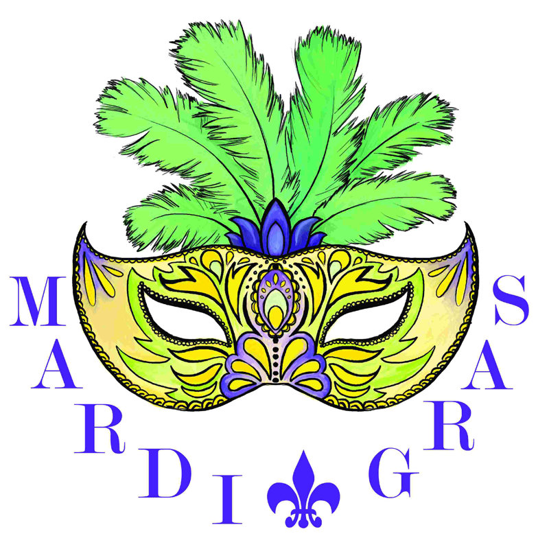Masque de Mardi gras, H 30 po x l 30 po