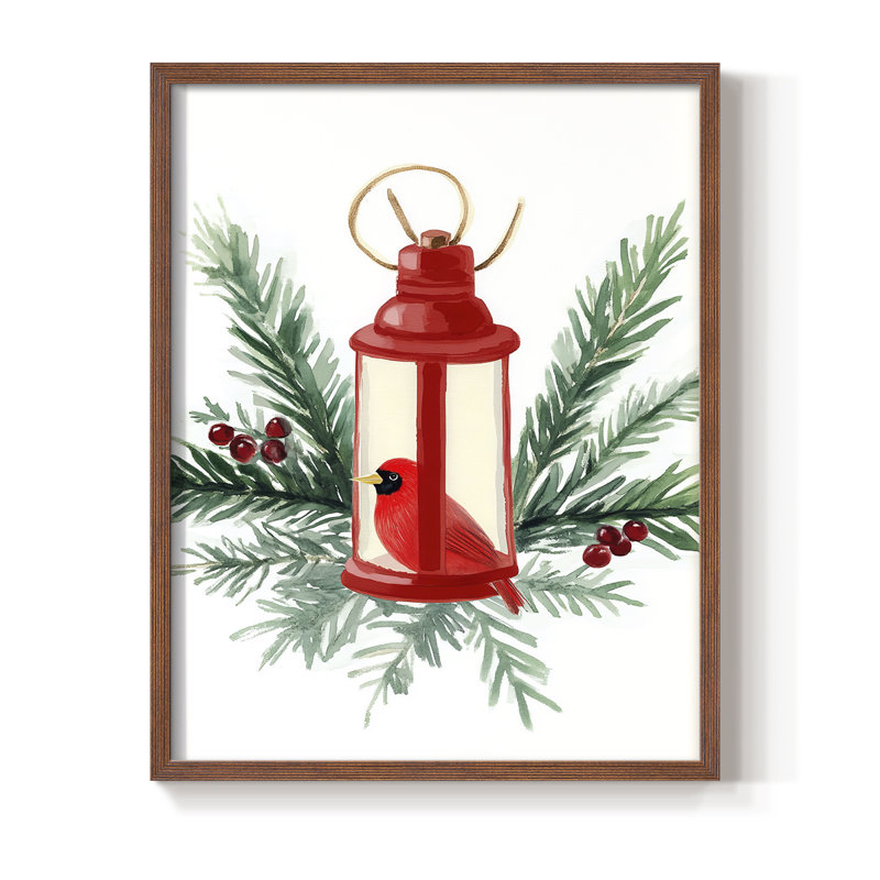 «Christmas Holiday Art», reproduction encadrée Ccclxxv - bois massif, Noyer, H 15 po x l 12 po