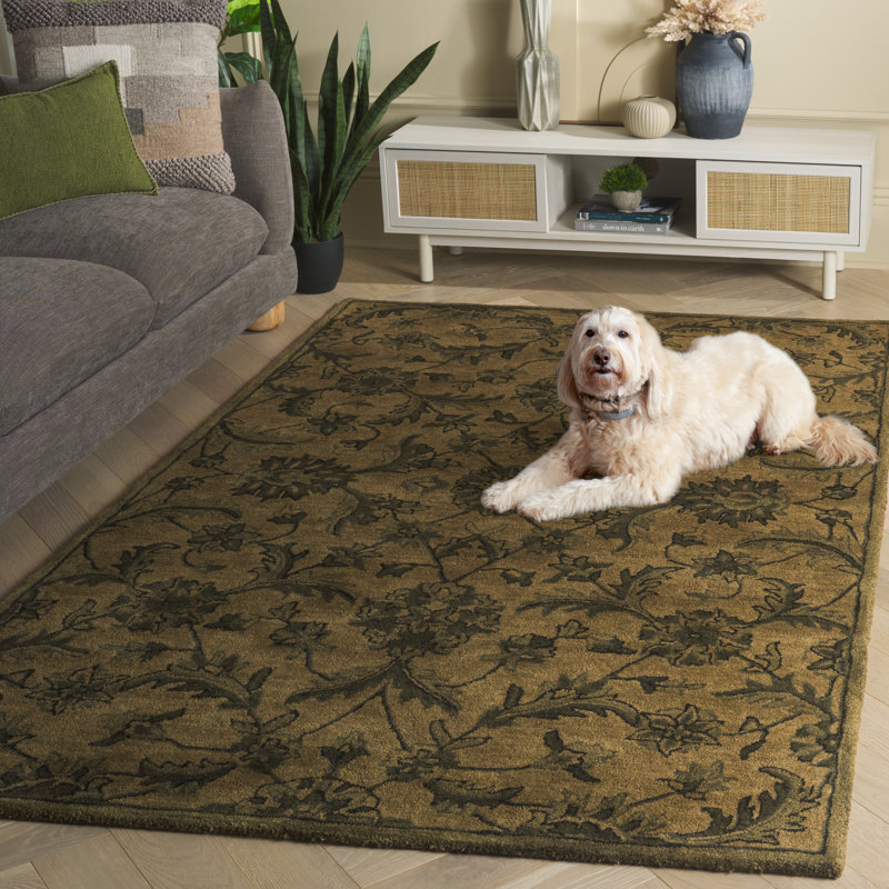 Dunbar Hand Tufted Wool Floral Rug, Rectangle 7'6" x 9'6"