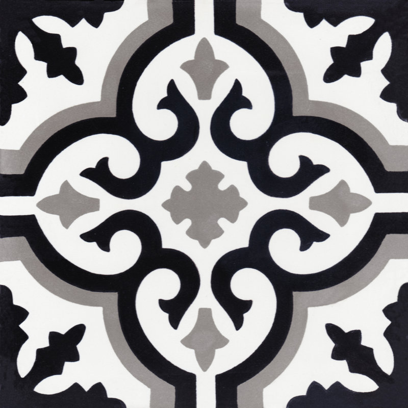 Fiore 8" x 8" Cement Patterned Wall & Floor Tile, Sencillo