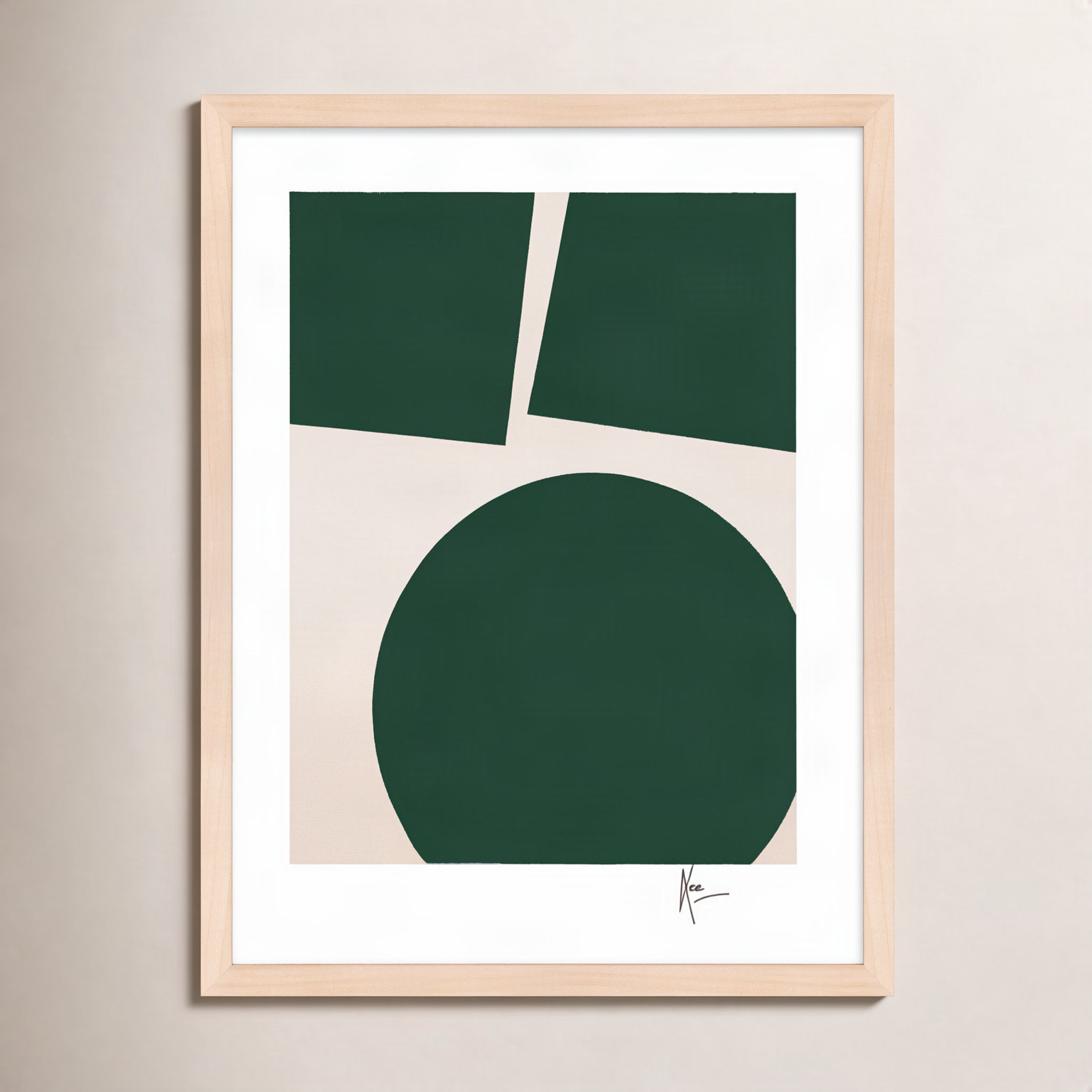 You & Me In Green 1 by Lee Lessem, 30" H x 21" W x 1.25" D, Brown