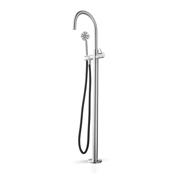 Acquaco Linki Deco Single-Hole Two Handle Freestanding Bathtub Faucet with Hand Shower with 10'' Spout Reach