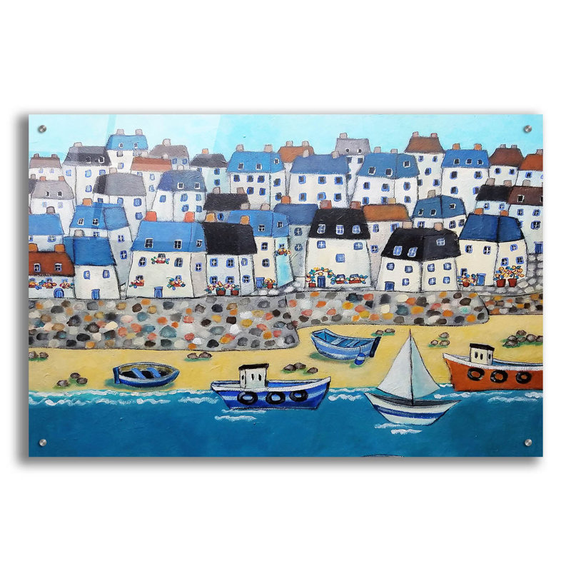«Cornwall Calling Again» par Holly Wojhan, art mural en verre acrylique, H 24 po x l 36 po x P 0,2 po