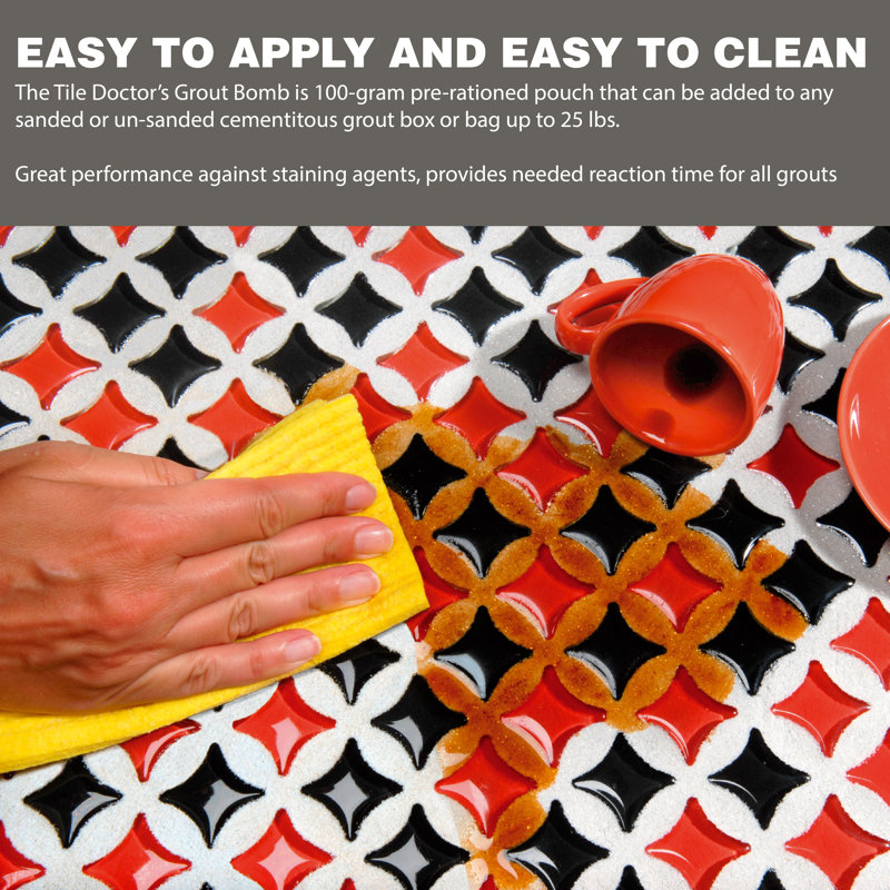 The Tile Doctor Grout Bomb - Advanced Blend for Sanded and Un-Sanded Grout, High Performance Grout Sealer for Bathroom Tiles and Shower, Compatible with Concrete Sealer Outdoor and Indoor Use, 100g