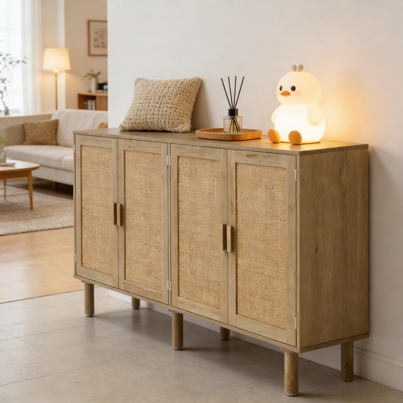 Rattan Sideboard Storage Cabinet