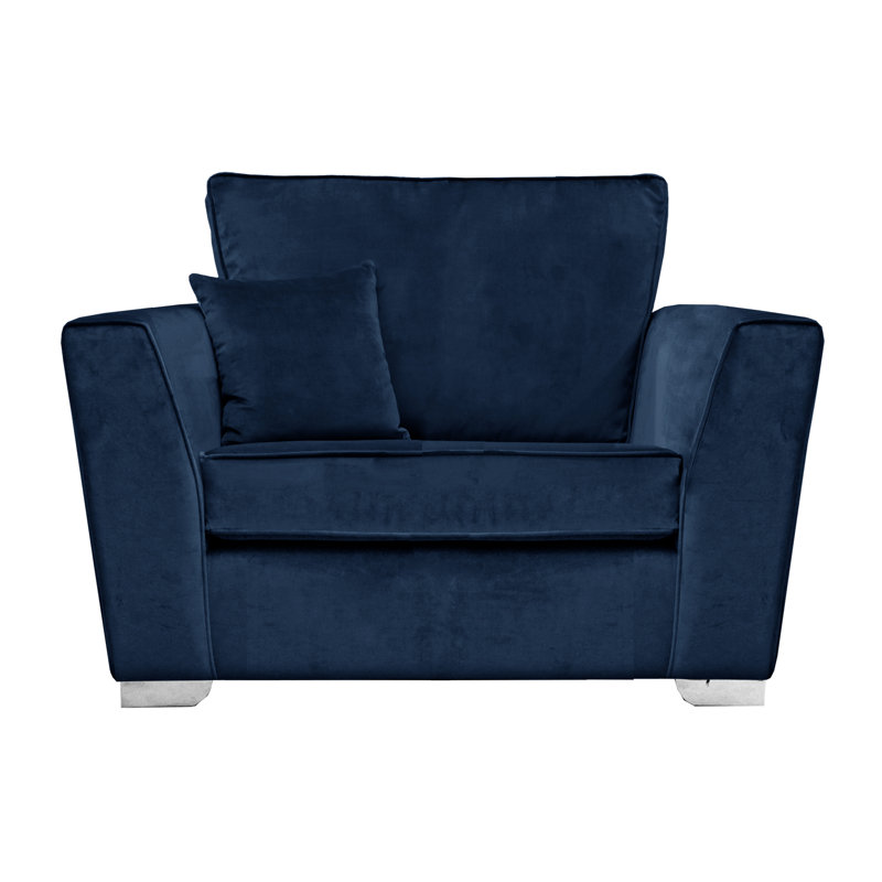 Quade 2 Seater Velvet Loveseat, Navy