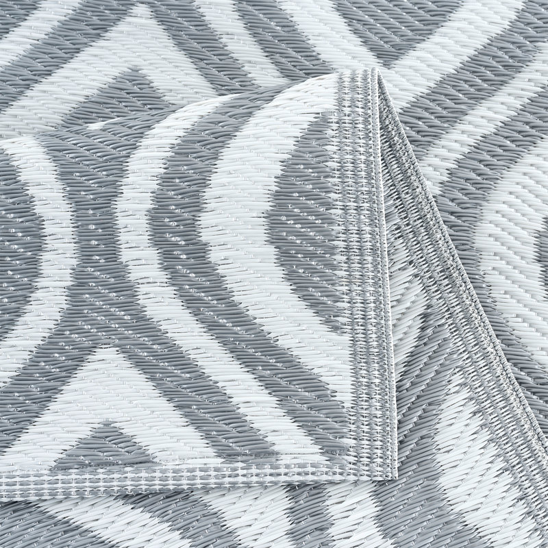 Tapis d'intérieur / extérieur gris Oriental, Rectangle 4 pi x 6 pi