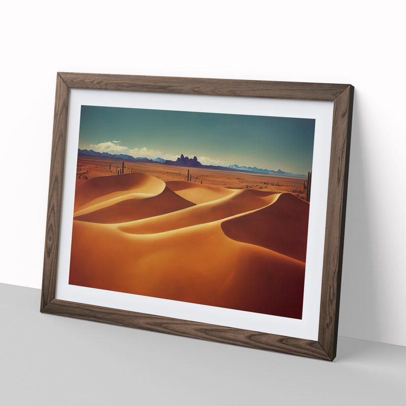 Dignified Desert - Single Picture Frame Print, 34cm H x 46cm W, Walnut
