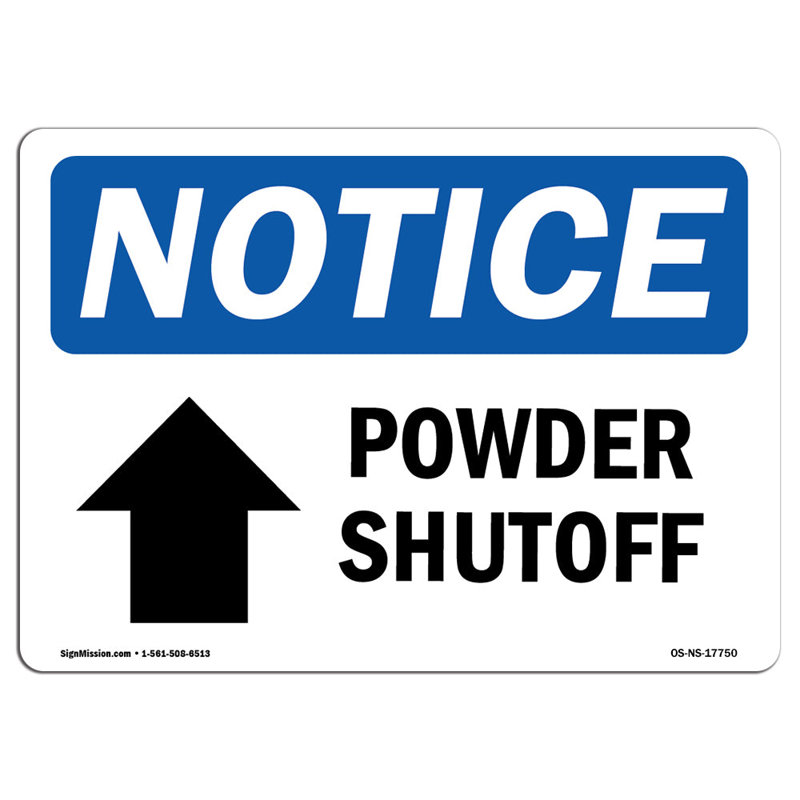 Power Shutoff up Arrow Sign
