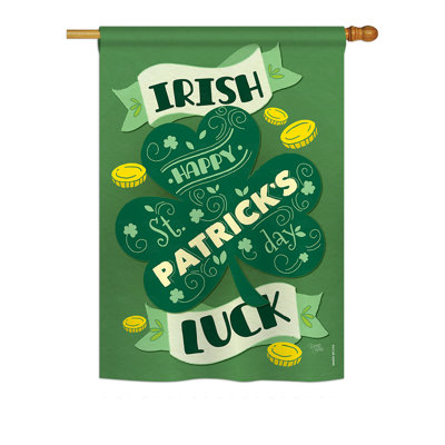 Hutridge Double Sided 40 in. H x 28 in. W Polyester St. Patrick's Day House Flag