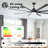 Vaczon 84" Industrial Smart Commercial HVLS Aluminum Blades Dimmable Ceiling Fan with Remote and APP Control,  3CCT LED Lights, 6-Speed Reversible DC Motor, Timer, 5"/10"/24" Downrods-1906302186