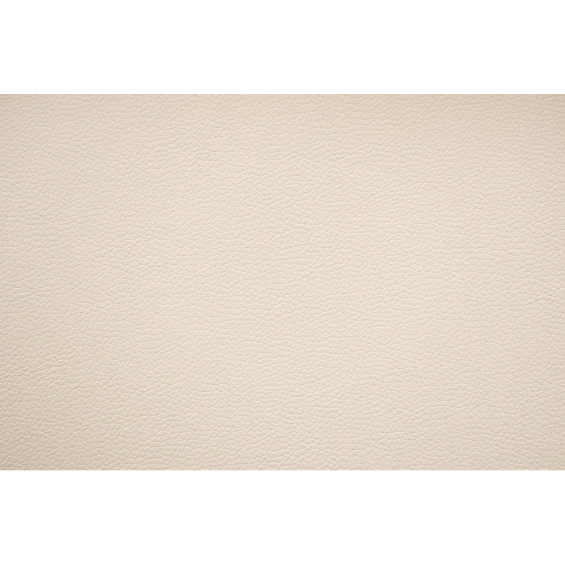 Mobilier de chambre à coucher capitonné en similicuir, Lit double, Beige / Blanc cassé