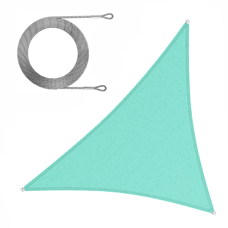 Waterproof Shade Sail With Ropes, 12 ft. x 12 ft., Turquoise