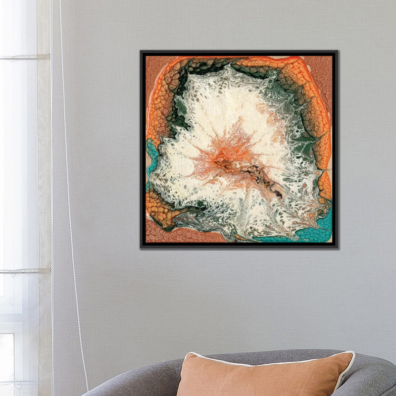 « caldera ii », impression sur toile, H 26 po x l 26 po x P 1,5 po, Toile avec cadre noir, Pas de tapis