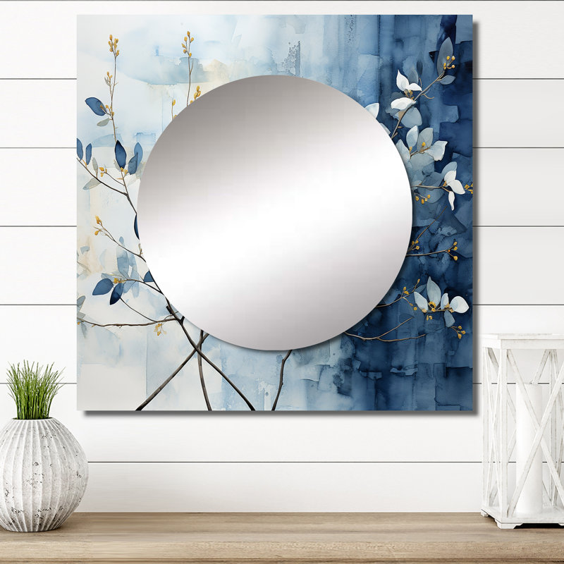 Alaraph - miroir carré à feuilles pour décoration murale, 23 po x 23 po