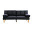 Lit réglable en polyfibre noire pour une vie confortable avec du bois massif et un tissu moderne-121108872