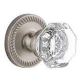 Grandeur Newport Rosette Double Dummy with Chambord Crystal Door Knob