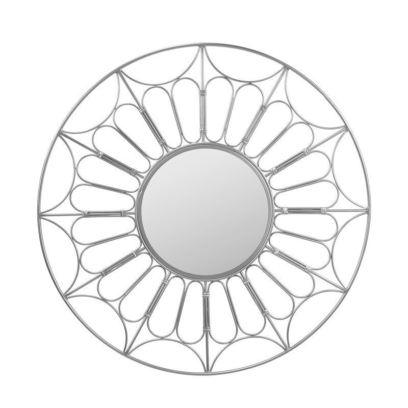 Georgeson Metal Flat Wall Mirror, Silver