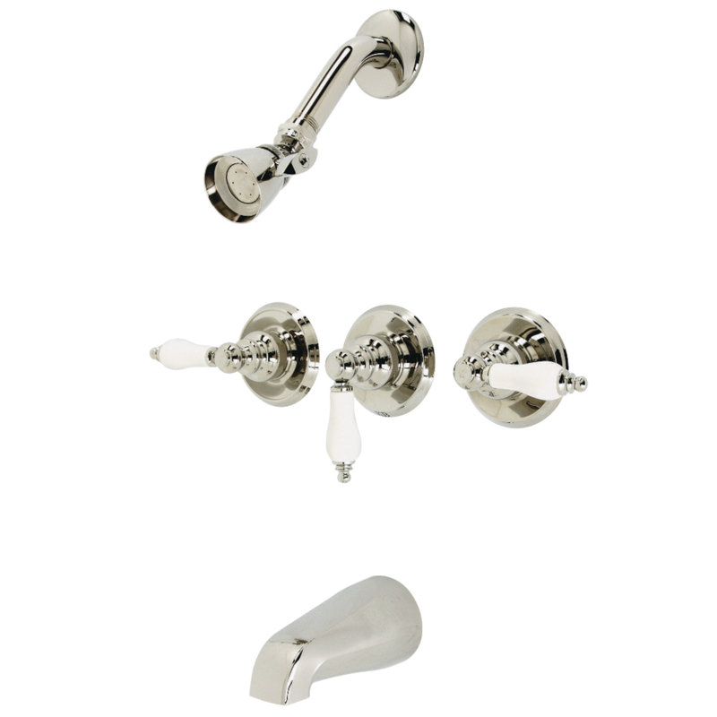 Kingston Brass Victorian Triple-Handle Tub and Shower Faucet