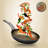 11'' Large Fry Pan - Non-Stick Stylish Kitchen Cookware with Metallic Ridge-Line Pattern