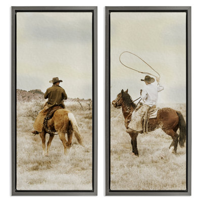 Ensemble de cadres flottants 2 pièces Wrangling Cowboy Duo, design par Marcus Prime