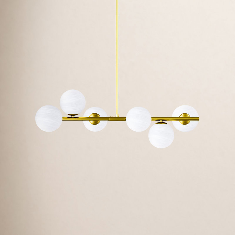 Lio Wrought Iron 6-Light Chandelier, Laiton électroplaqué
