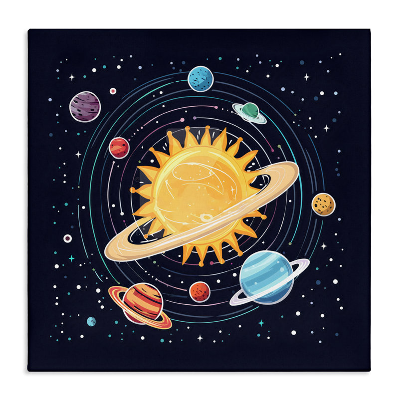 Système solaire Planètes Orbit Canvas, design by Creative Studio, H 17 po x l 17 po