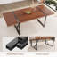 Ensemble de table de salle à manger en bois 87 po avec chaise rembourrée en cuir PU-116617902-123060574