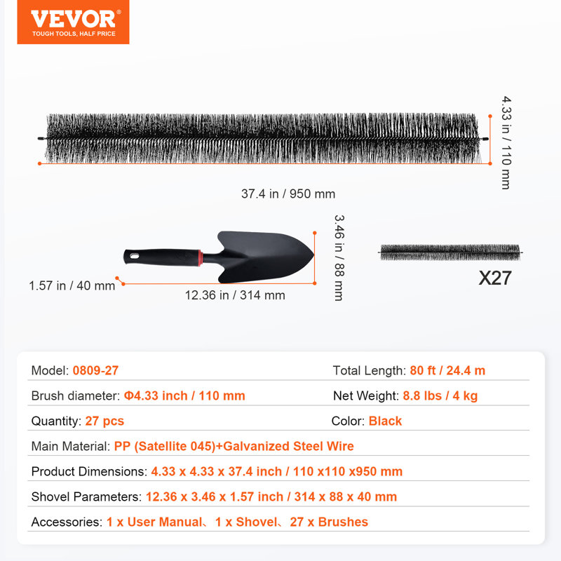 VEVOR Gutter Brush In Different Size Cleaning Brushes