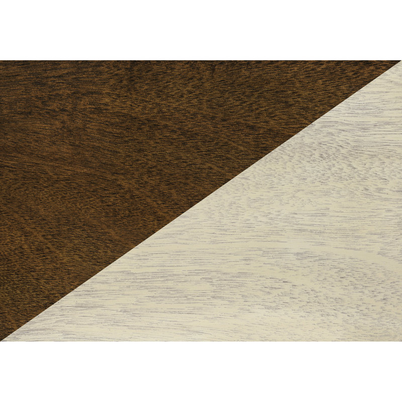 Table antique en placage blanc et brun: polyvalente pour la table de salon avec rangement fermé: