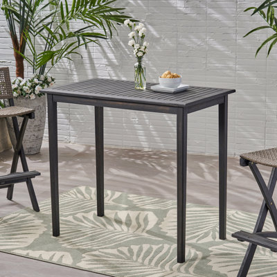 Table de bar d'extérieur minimaliste en bois d'acacia
