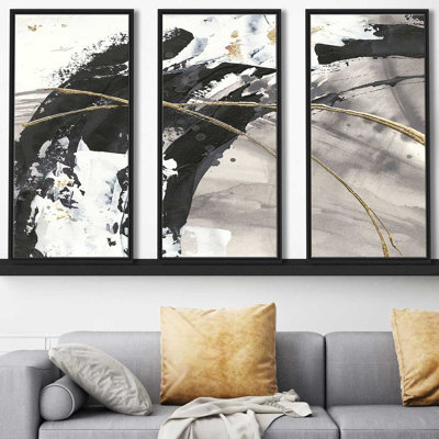 « Dorées arcs II », ensemble de 3 reproductions sur toiles encadrées