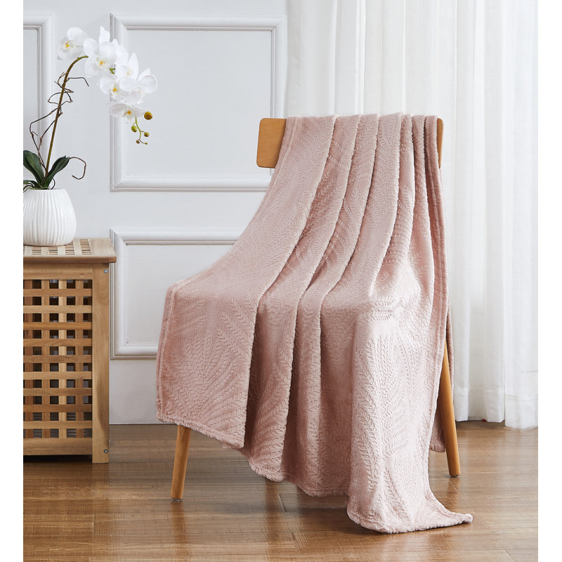 Weighted Throw Blanket, 50" x 60", Blush Ferns