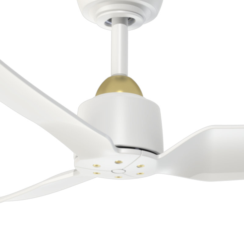 Hugo 42-In Ceiling Fan, Brushed Gold/Matte White, Matte White, 42" Wide