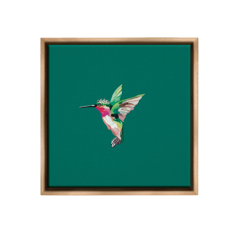 «Hummingbird With Tiara» par Amelia Noyes sur, Cadre flottant orme Montalcino, H 25 po x l 25 po