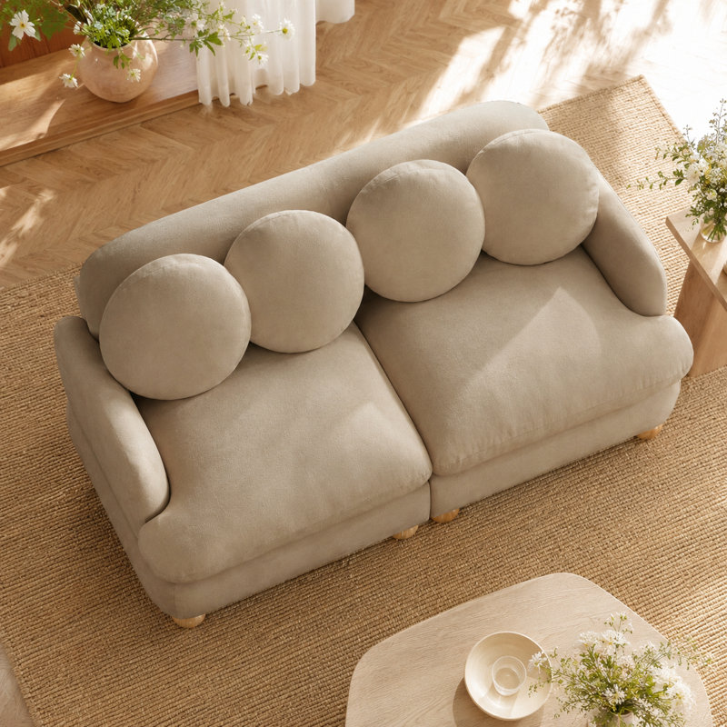 Canapé en chenille Veloria Comfy, Chameau