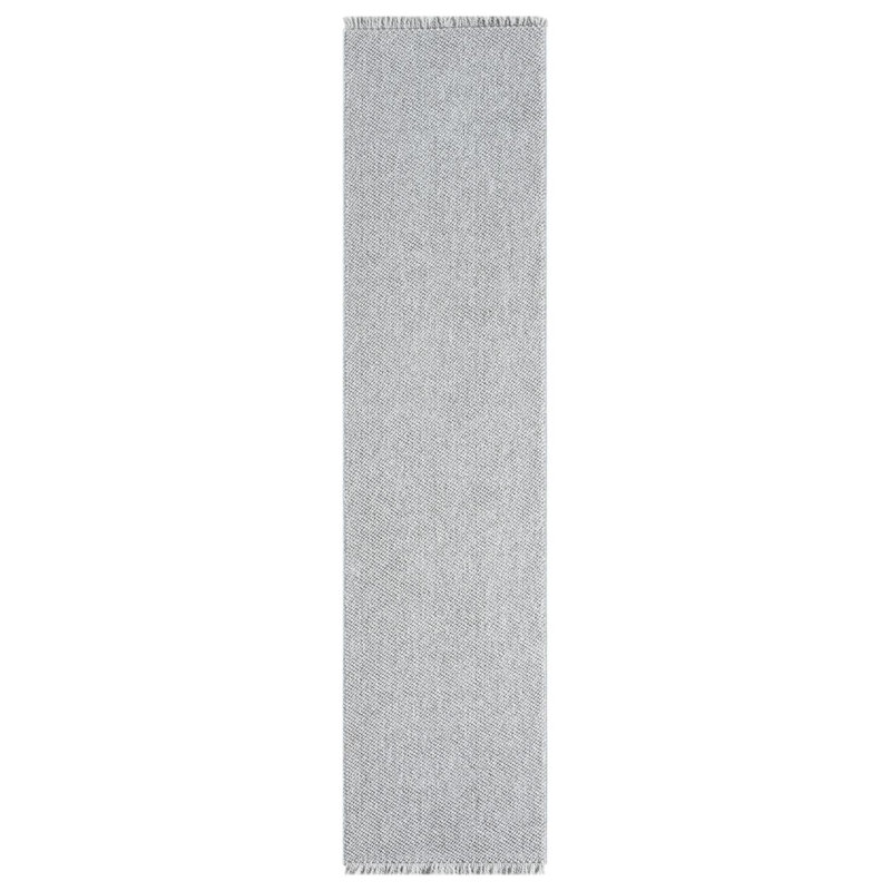 Textured Fringed Area Rug, Runner 2' x 8', Gray