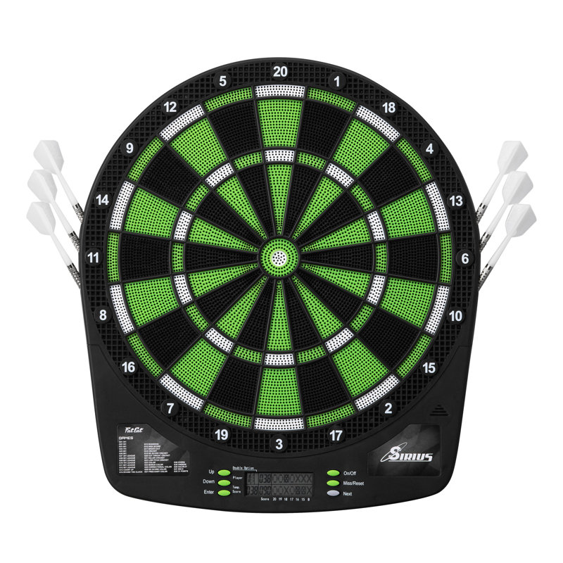 Fat Cat Sirius 13.5" Black and Green Electronic Dartboard