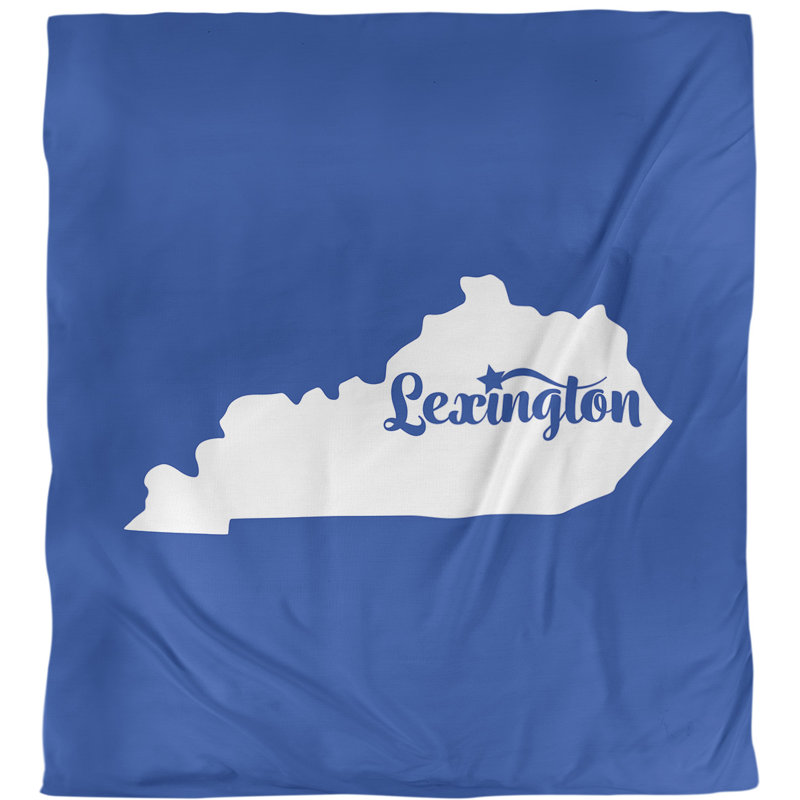 Housse de couette simple Kentucky Lexington, Polyester brossé, Housse de couette pour très grand lit, Bleu / blanc