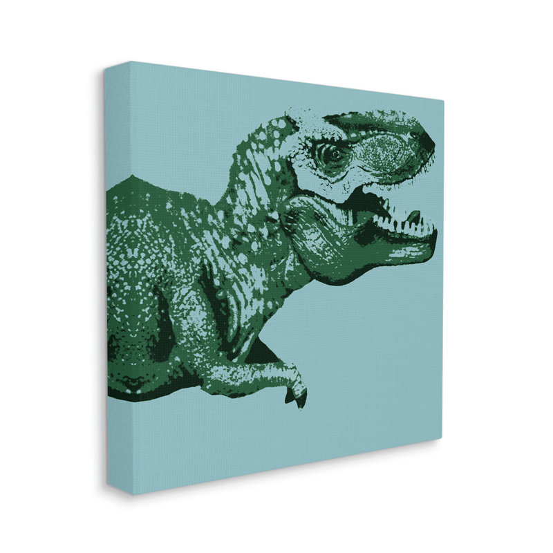 T-Rex abstrait pour garçon cmw-041, H 17 po x l 17 po, Toile tendue, Oui