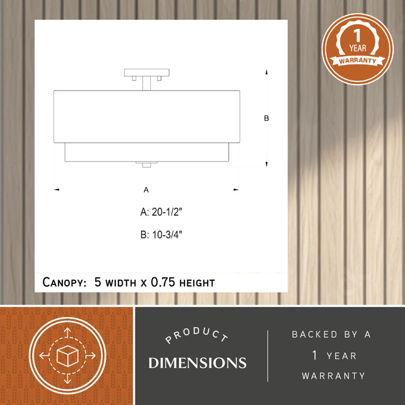 Amia Linen Semi Flush Mount